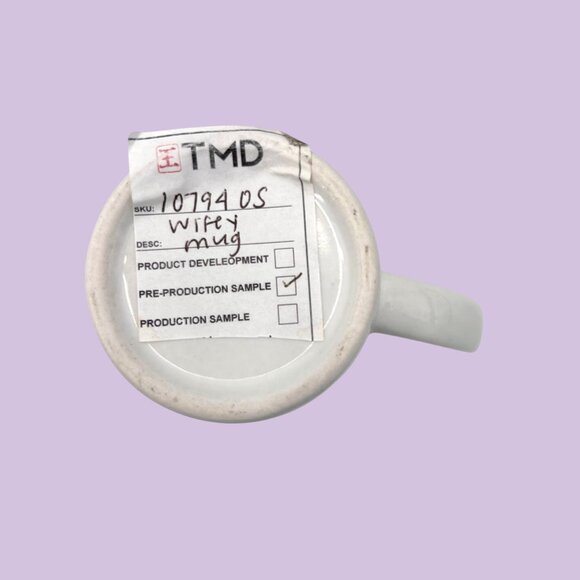 NWT WIFEY FOR LIFEY TALL WHITE & GOLD CERAMIC MUG WEDDING BRIDE GIFT RING - Picture 6 of 6